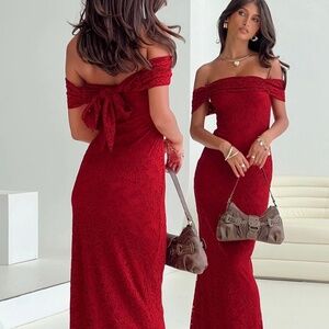 Princess Polly Allured Strapless Maxi Dress Burgundy